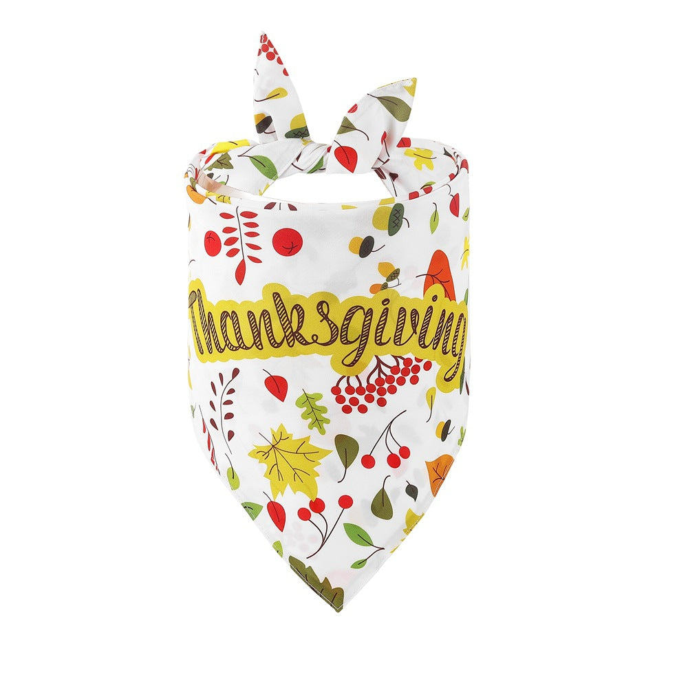Thanksgiving Pet Bandana – Triangle Dog Scarf for Holidays