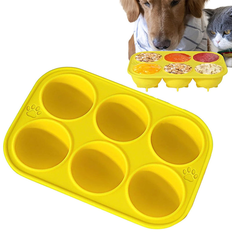 Silicone Frozen Dog Treat Molds – 6-Cavity Pupsicle Compatible Mold