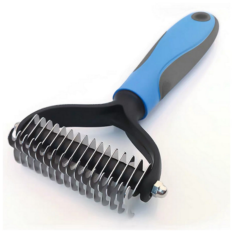 Double-Sided Pet Dematting Comb – Stainless Steel Dog & Cat Grooming Brush