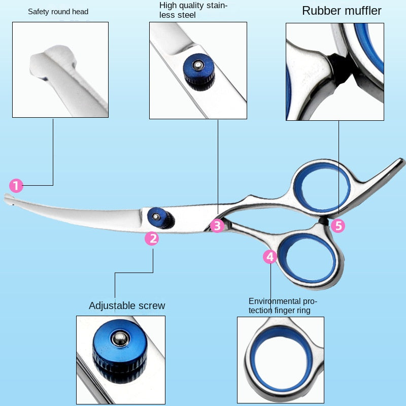 Stainless Steel Pet Grooming Scissors – Professional Dog Trimming Shears