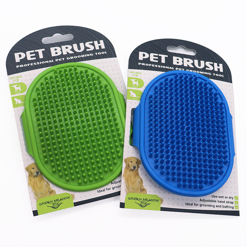 Silicone Pet Bath Brush – Soft Rubber Dog & Cat Grooming Massage Comb