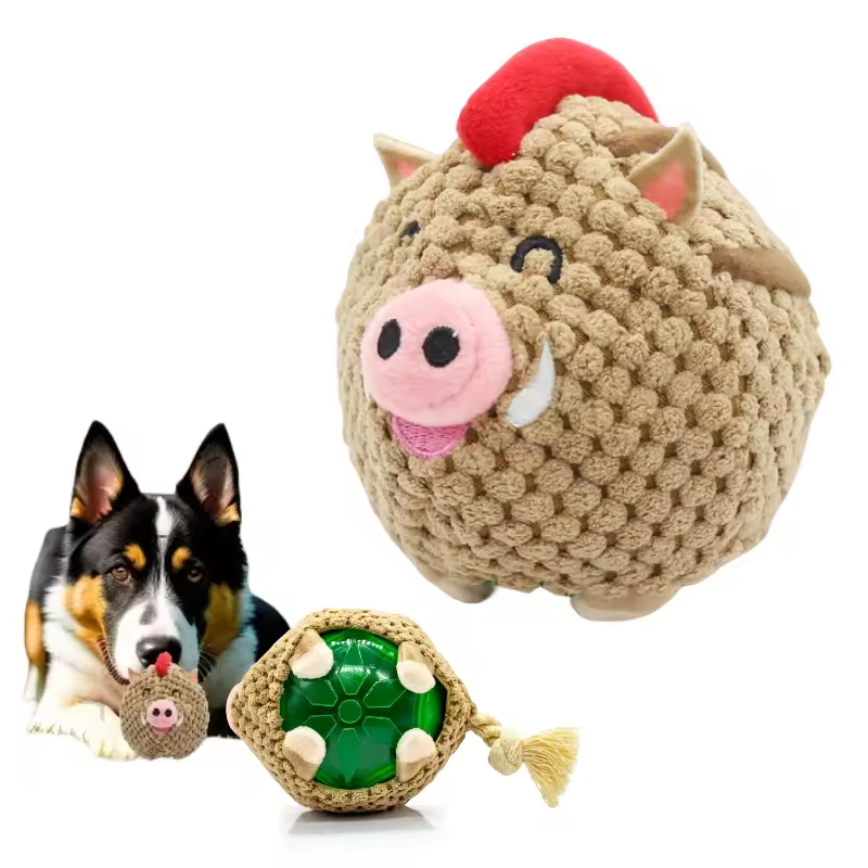 Interactive Plush Dog Ball — Squeaky, Bite-Resistant & Fun
