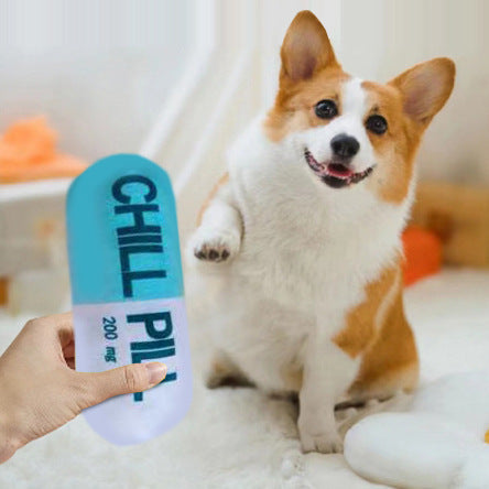 Plush Pet Capsule Toy – Squeaky Sound Toy for Dogs & Cats