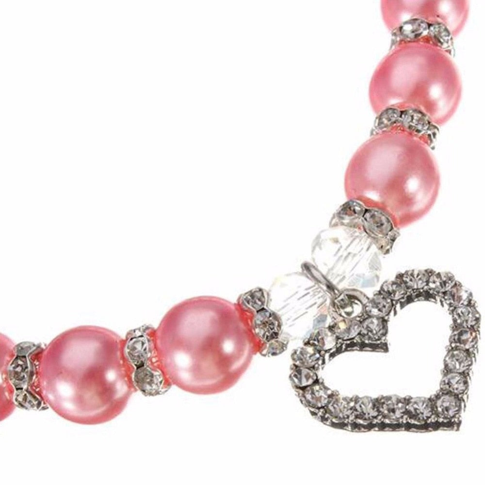 Pearl & Diamond Pet Collar Necklace – Luxury Jewelry Collar for Dogs & Cats