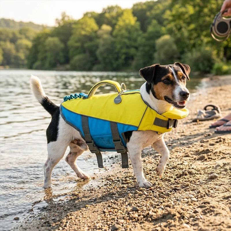 Dog Life Vest with Reflective Stripes – High Buoyancy Safety Jacket