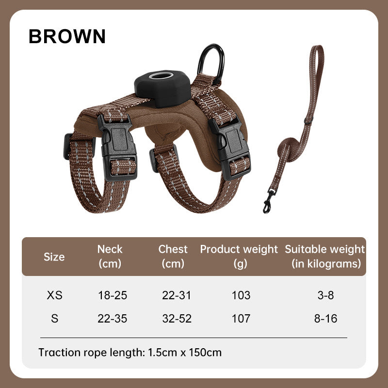Escape-Proof Cat Harness with AirTag Holder – Reflective Walking Vest