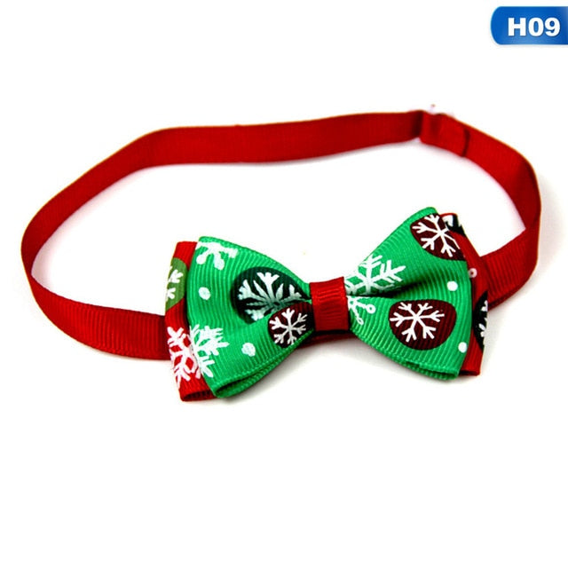 Christmas Pet Bow Tie Collar – Adjustable Holiday Neck Strap for Cats & Dogs