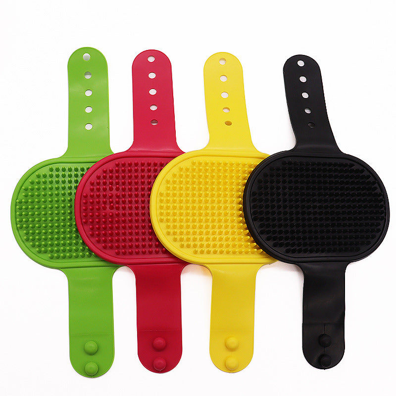 Silicone Pet Bath Brush – Soft Rubber Dog & Cat Grooming Massage Comb