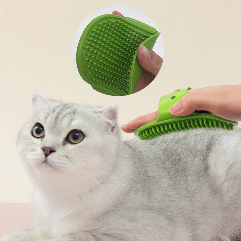 Silicone Pet Bath Brush – Soft Rubber Dog & Cat Grooming Massage Comb