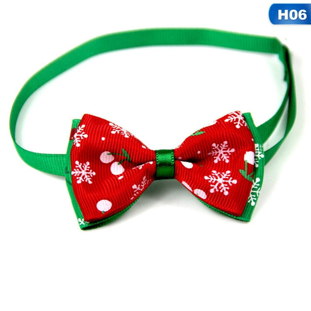 Christmas Pet Bow Tie Collar – Adjustable Holiday Neck Strap for Cats & Dogs