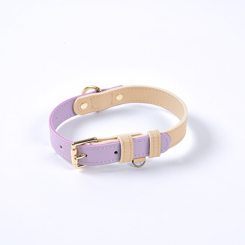 Genuine Leather Dog Collar – Durable Pet Leash for Small to Large Dogs