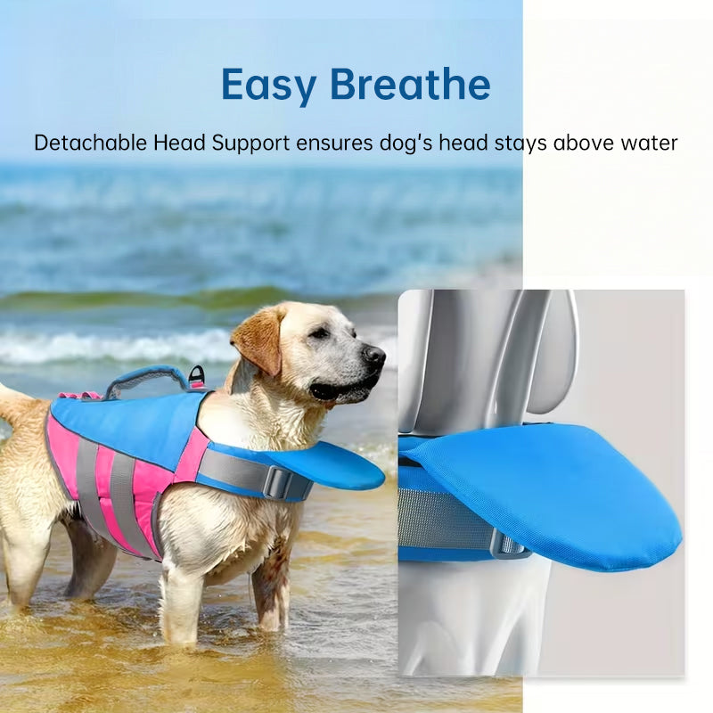 Dog Life Vest with Reflective Stripes – High Buoyancy Safety Jacket
