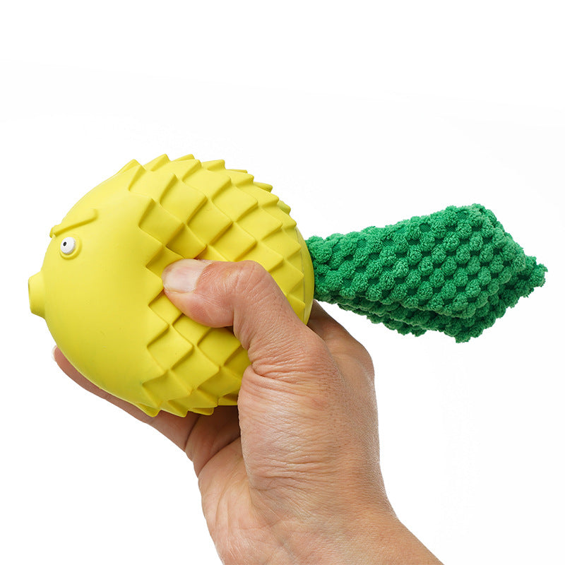 Rubber Squeaky Dog Molar Toy – Interactive Teeth Cleaning Chew Toy