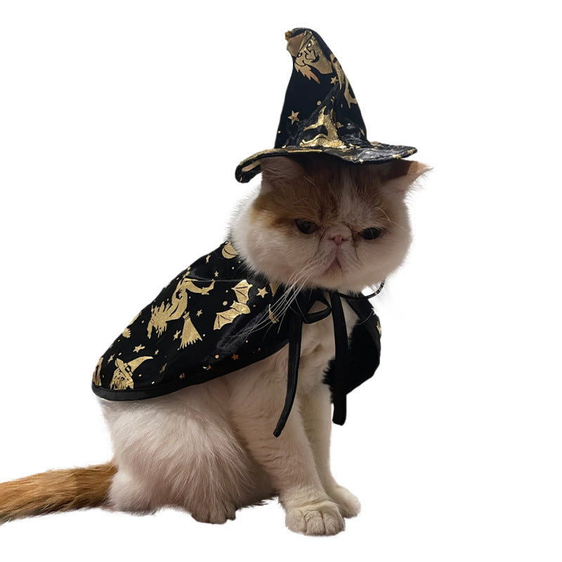 Halloween Witch Cloak for Pets – Wizard Cape Costume for Cats & Small Dogs