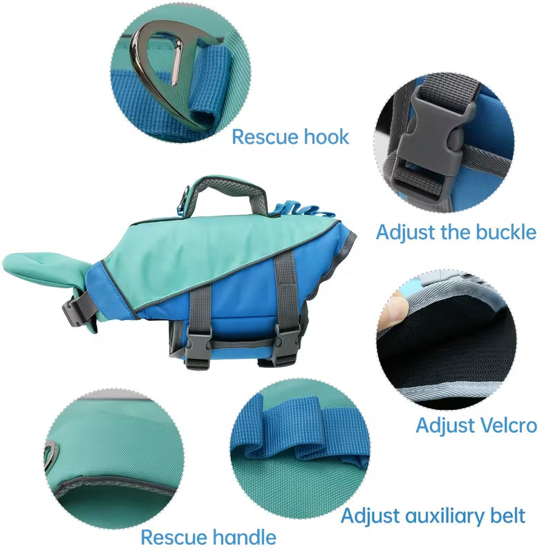 Dog Life Vest with Reflective Stripes – High Buoyancy Safety Jacket