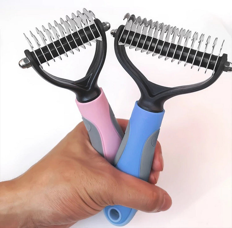 Double-Sided Pet Dematting Comb – Stainless Steel Dog & Cat Grooming Brush