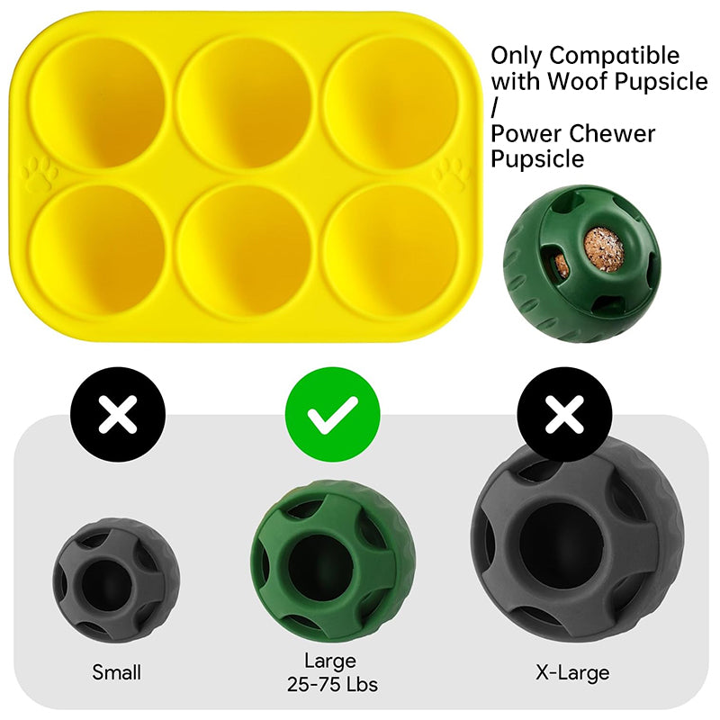Silicone Frozen Dog Treat Molds – 6-Cavity Pupsicle Compatible Mold