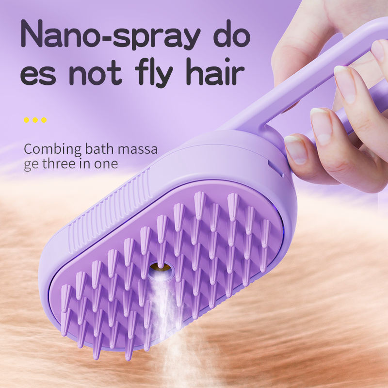 USB Rechargeable Electric Pet Spray Comb – Cat Grooming Massage Brush