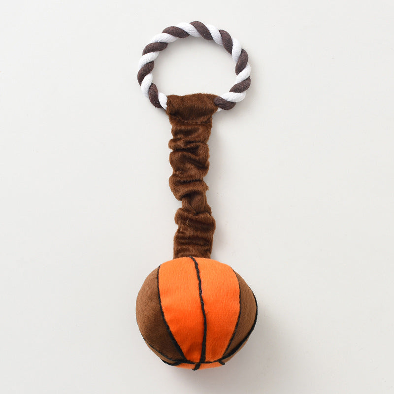 Soft Cloth Dog Ball Toy – Squeaky Molar Training Toy for Dogs