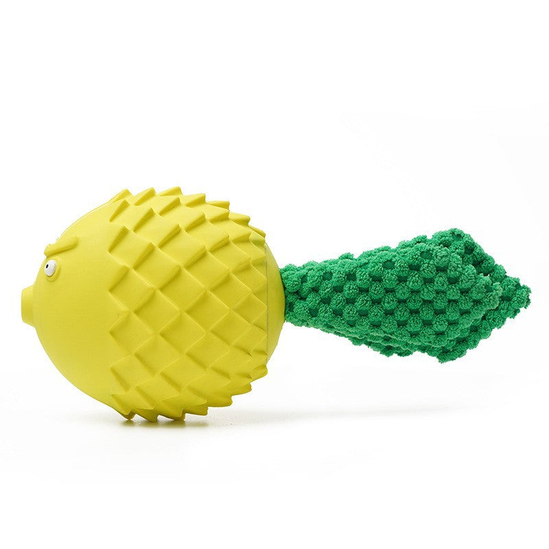 Rubber Squeaky Dog Molar Toy – Interactive Teeth Cleaning Chew Toy