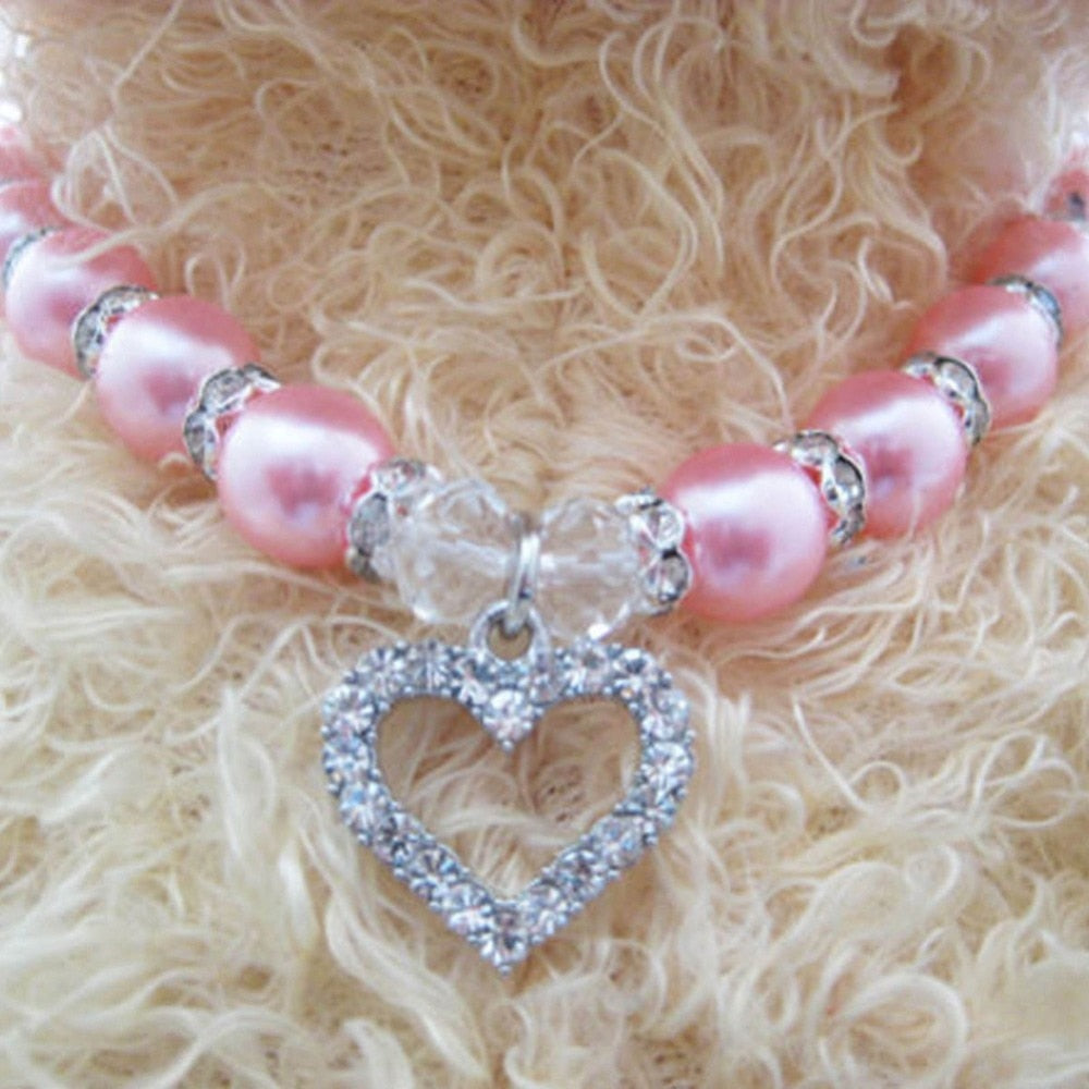 Pearl & Diamond Pet Collar Necklace – Luxury Jewelry Collar for Dogs & Cats