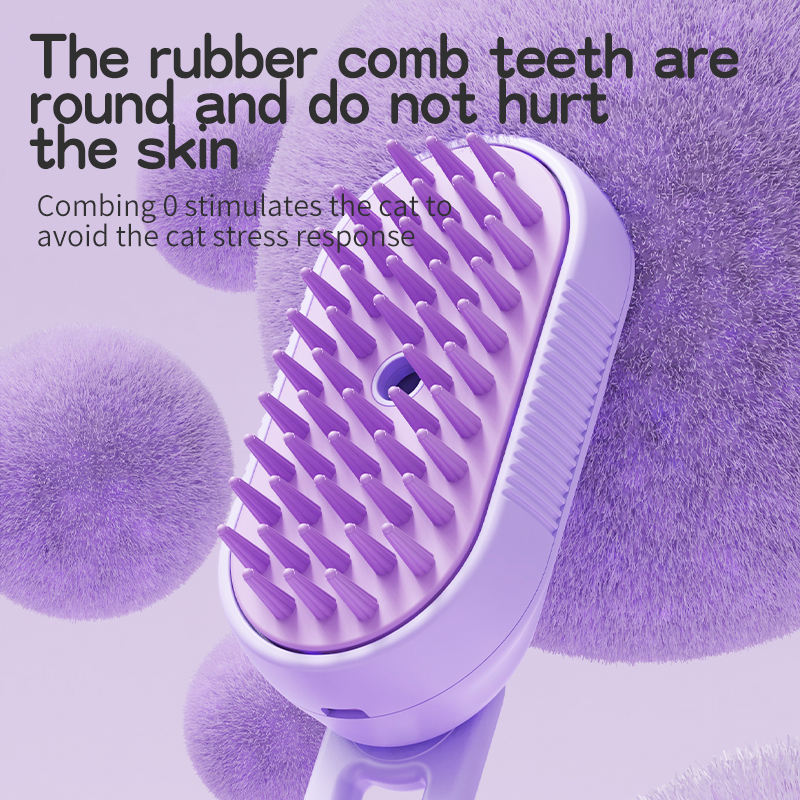 USB Rechargeable Electric Pet Spray Comb – Cat Grooming Massage Brush