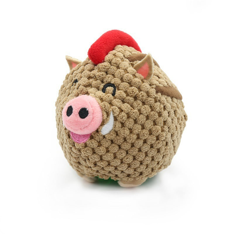 Interactive Plush Dog Ball — Squeaky, Bite-Resistant & Fun