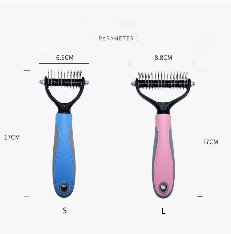 Double-Sided Pet Dematting Comb – Stainless Steel Dog & Cat Grooming Brush