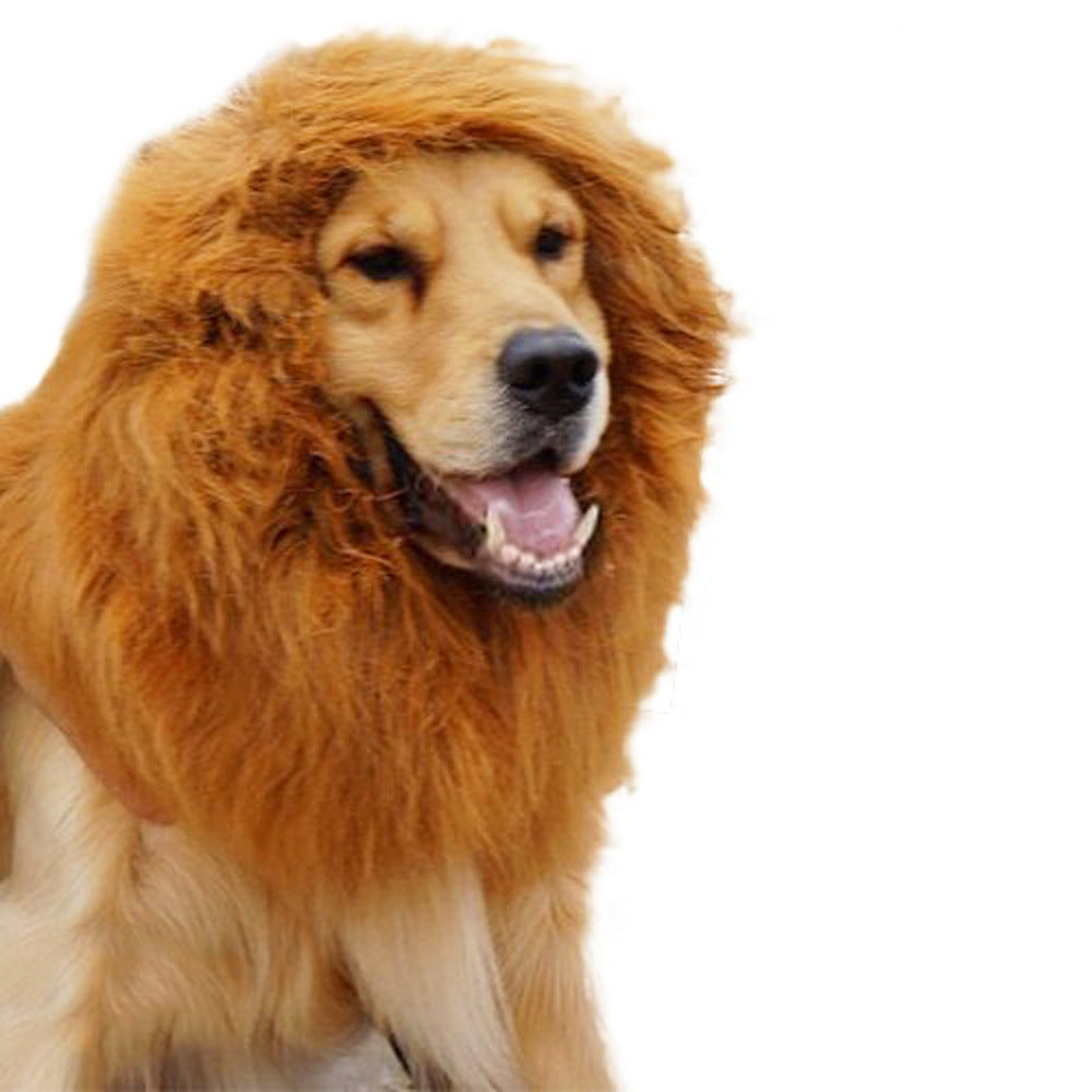 Pet Lion Wig Hat – Funny Dog Lion Mane Headgear Costume