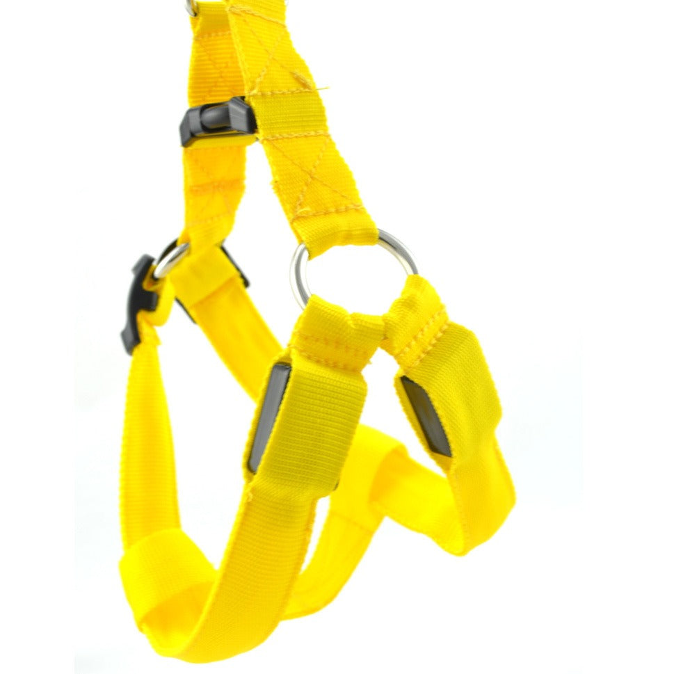 LED Luminous Dog Chest Harness – Glowing Night Safety Leash for Dogs