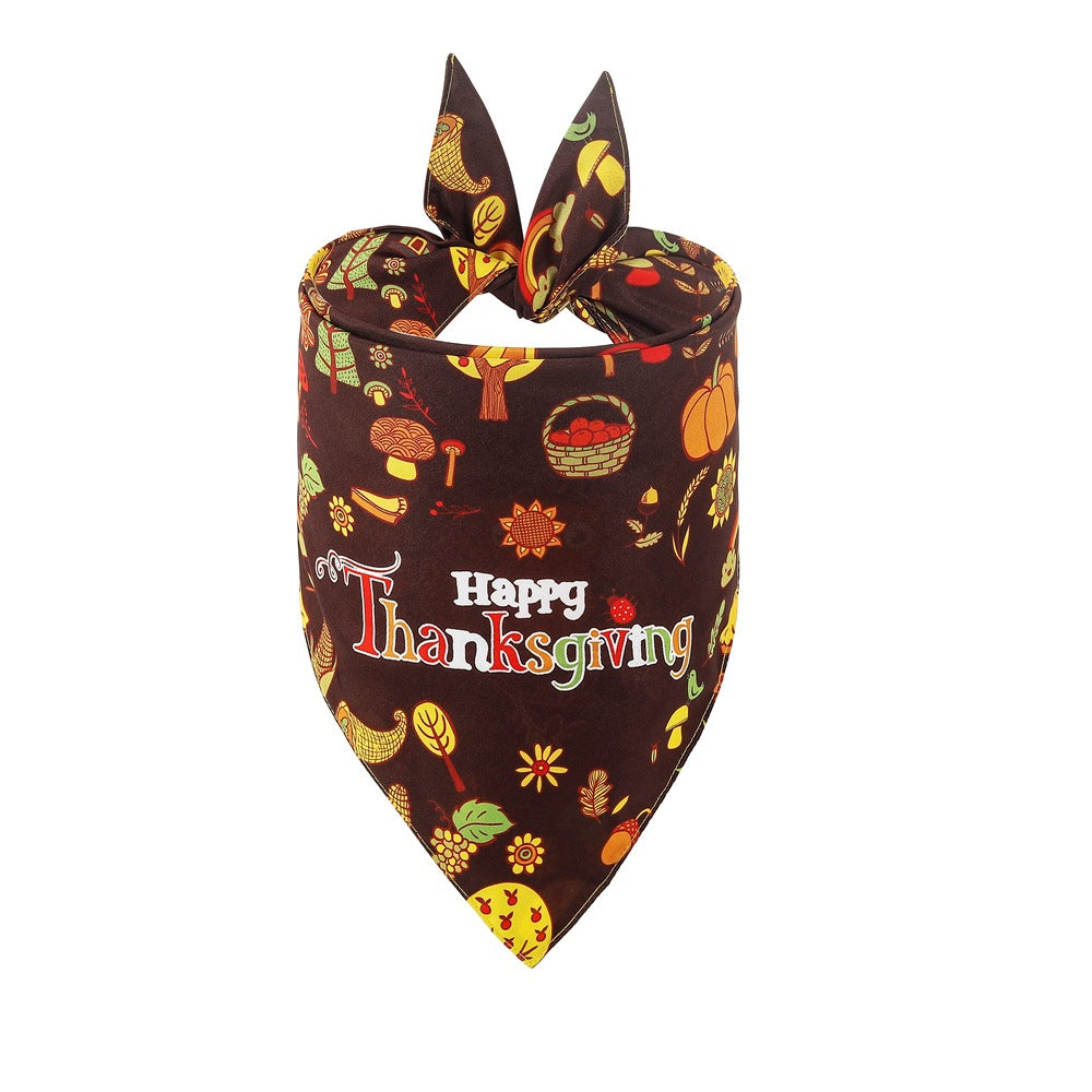 Thanksgiving Pet Bandana – Triangle Dog Scarf for Holidays