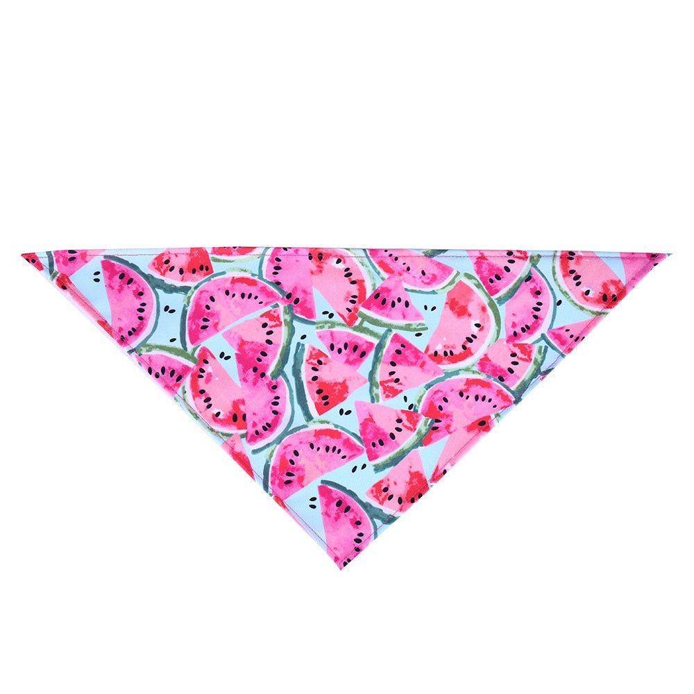 Fruit Print Dog Bandana – Adjustable Cotton Scarf for Dogs & Cats