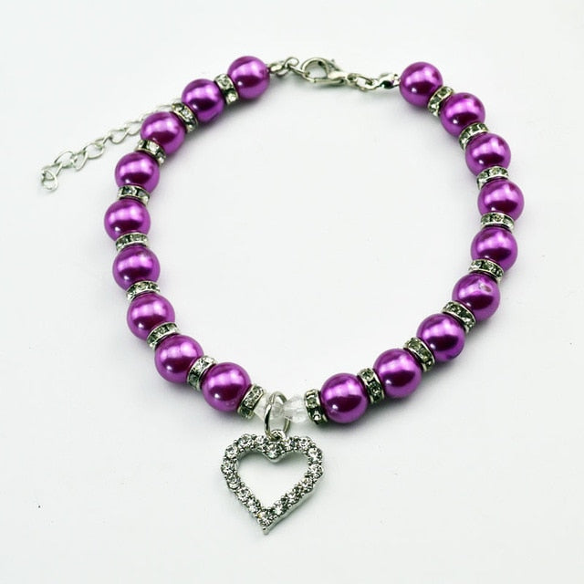 Pearl & Diamond Pet Collar Necklace – Luxury Jewelry Collar for Dogs & Cats