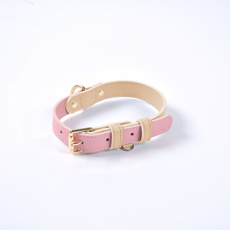 Genuine Leather Dog Collar – Durable Pet Leash for Small to Large Dogs