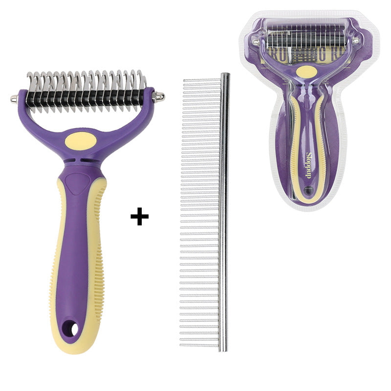 Pet Grooming Comb Set – Dematting Comb & Nail Clipper for Dogs & Cats