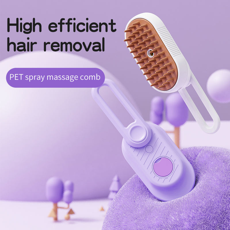 USB Rechargeable Electric Pet Spray Comb – Cat Grooming Massage Brush