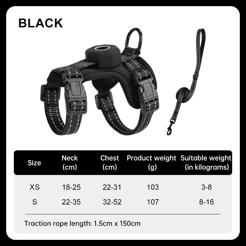 Escape-Proof Cat Harness with AirTag Holder – Reflective Walking Vest