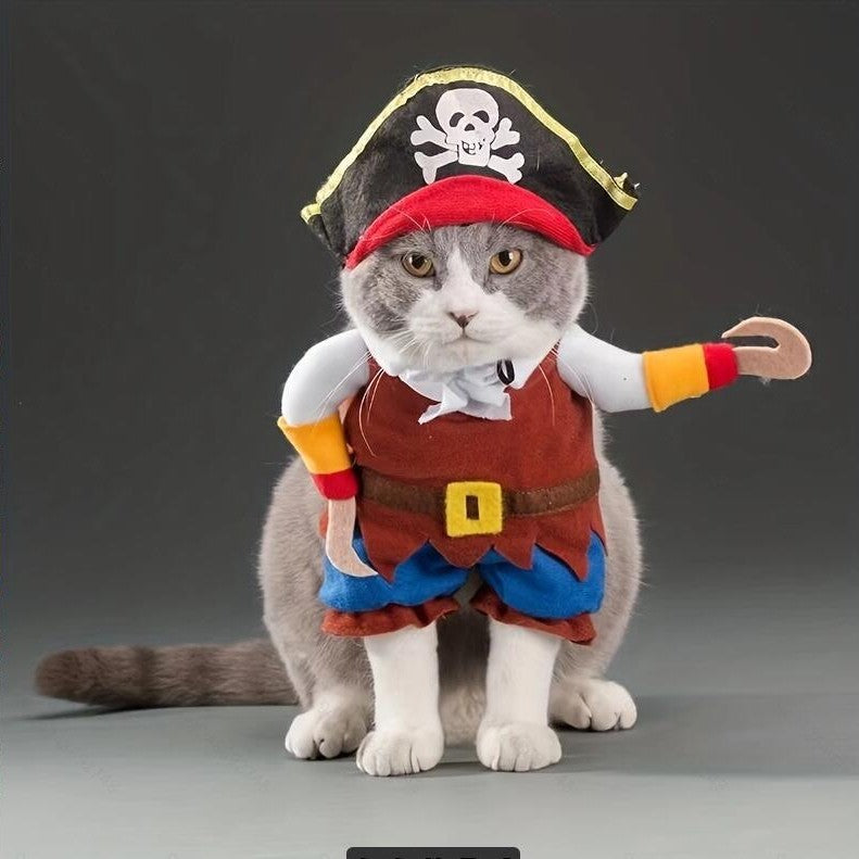 Pet Pirate Costume Set – Halloween & Christmas Dog Outfit