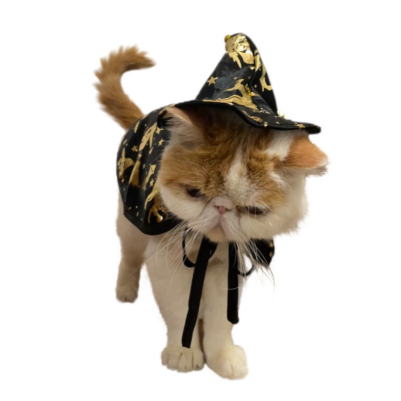 Halloween Witch Cloak for Pets – Wizard Cape Costume for Cats & Small Dogs
