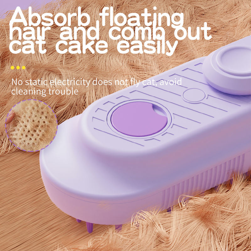 USB Rechargeable Electric Pet Spray Comb – Cat Grooming Massage Brush