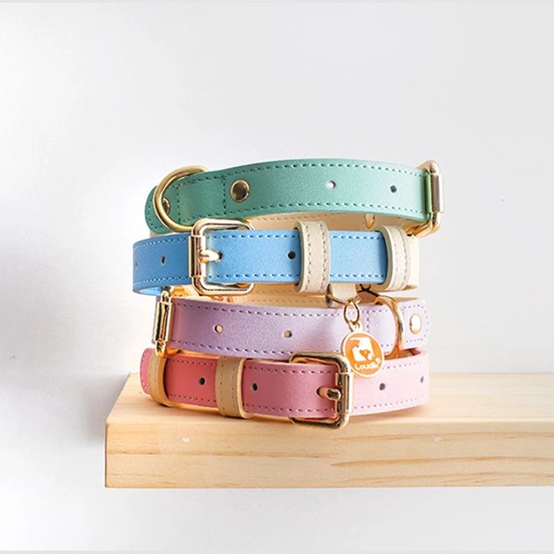 Genuine Leather Dog Collar – Durable Pet Leash for Small to Large Dogs