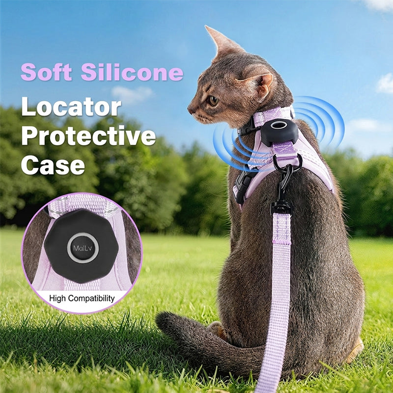 Escape-Proof Cat Harness with AirTag Holder – Reflective Walking Vest