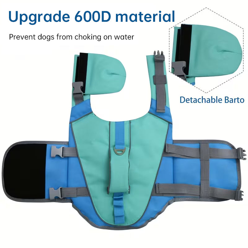 Dog Life Vest with Reflective Stripes – High Buoyancy Safety Jacket