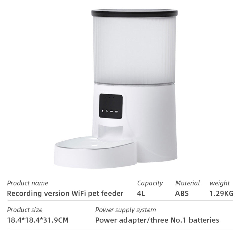 WiFi Smart Automatic Pet Feeder – App-Controlled Dog & Cat Food Dispenser