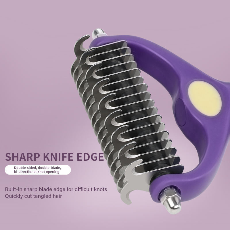 Pet Grooming Comb Set – Dematting Comb & Nail Clipper for Dogs & Cats