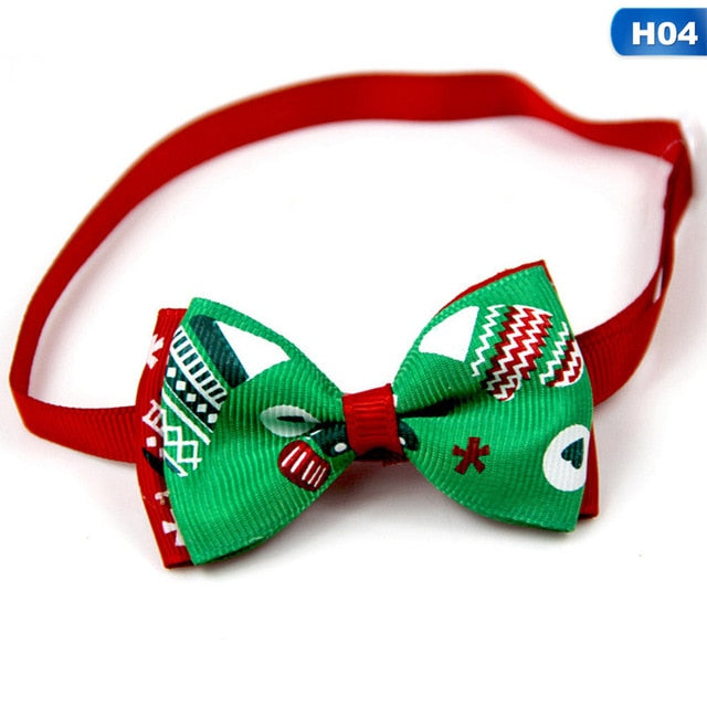Christmas Pet Bow Tie Collar – Adjustable Holiday Neck Strap for Cats & Dogs