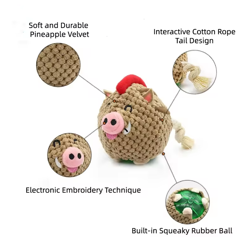 Interactive Plush Dog Ball — Squeaky, Bite-Resistant & Fun