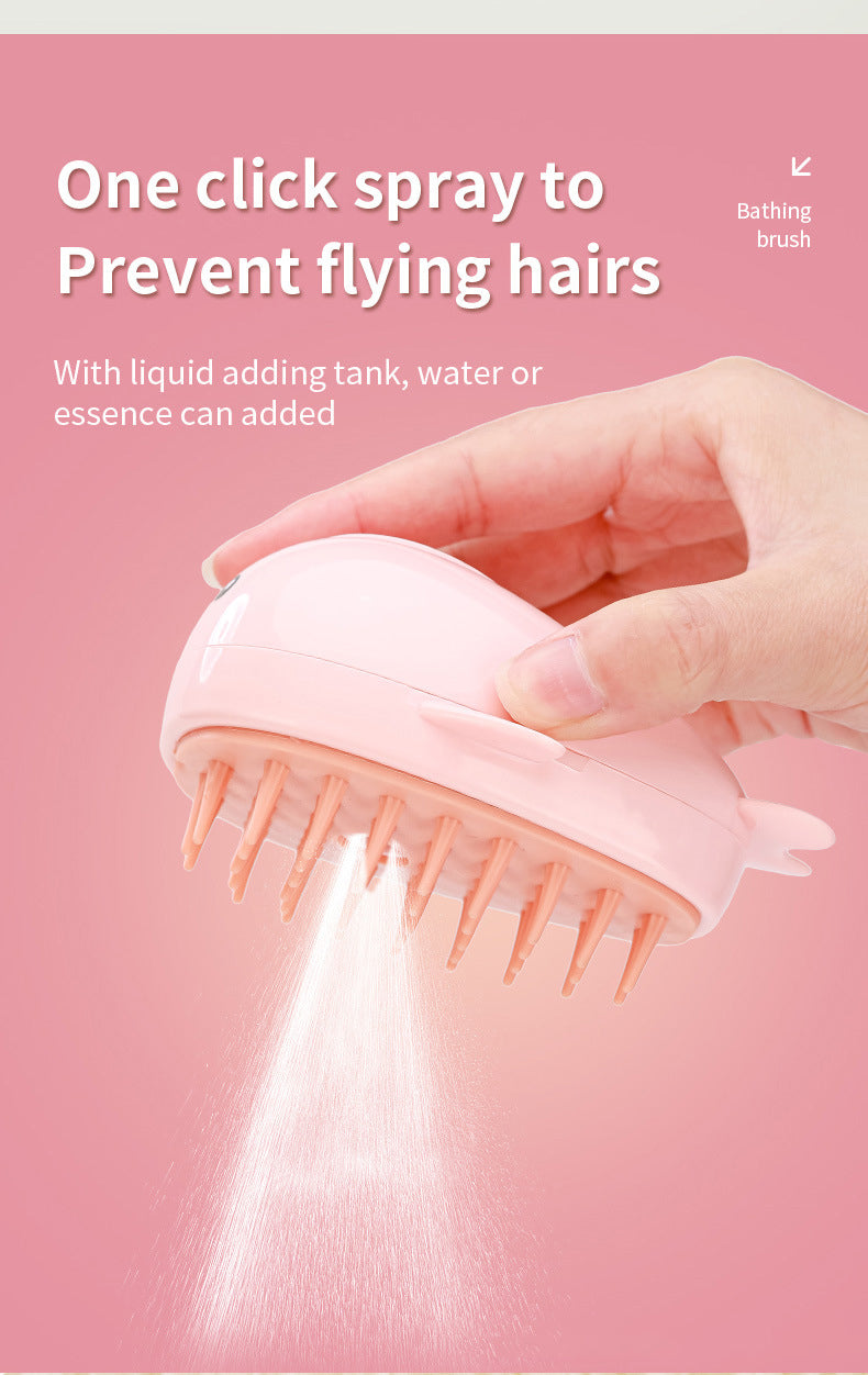 3-in-1 Steam Pet Brush – Rechargeable Cat Grooming Spray Comb