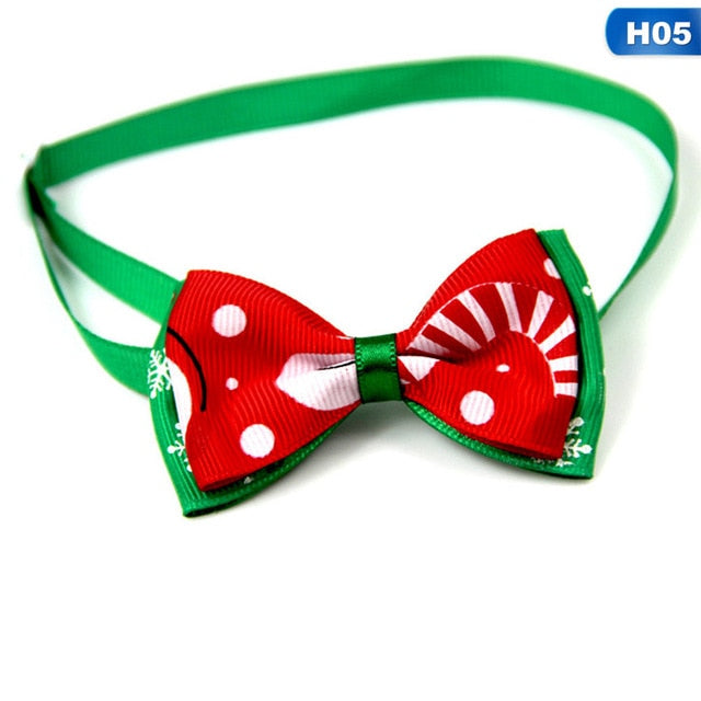 Christmas Pet Bow Tie Collar – Adjustable Holiday Neck Strap for Cats & Dogs