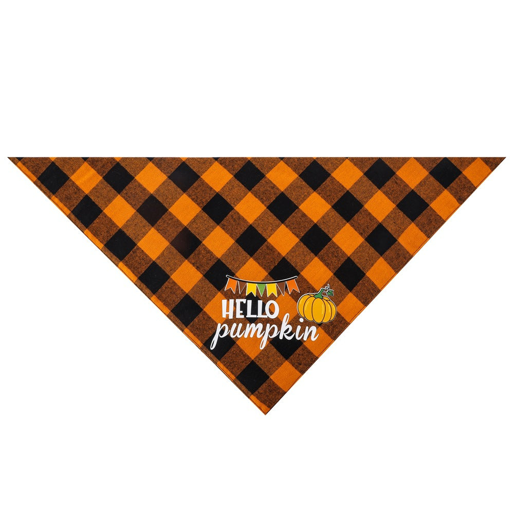 Thanksgiving Cotton Plaid Pet Bandana – Holiday Scarf & Bib for Dogs & Cats